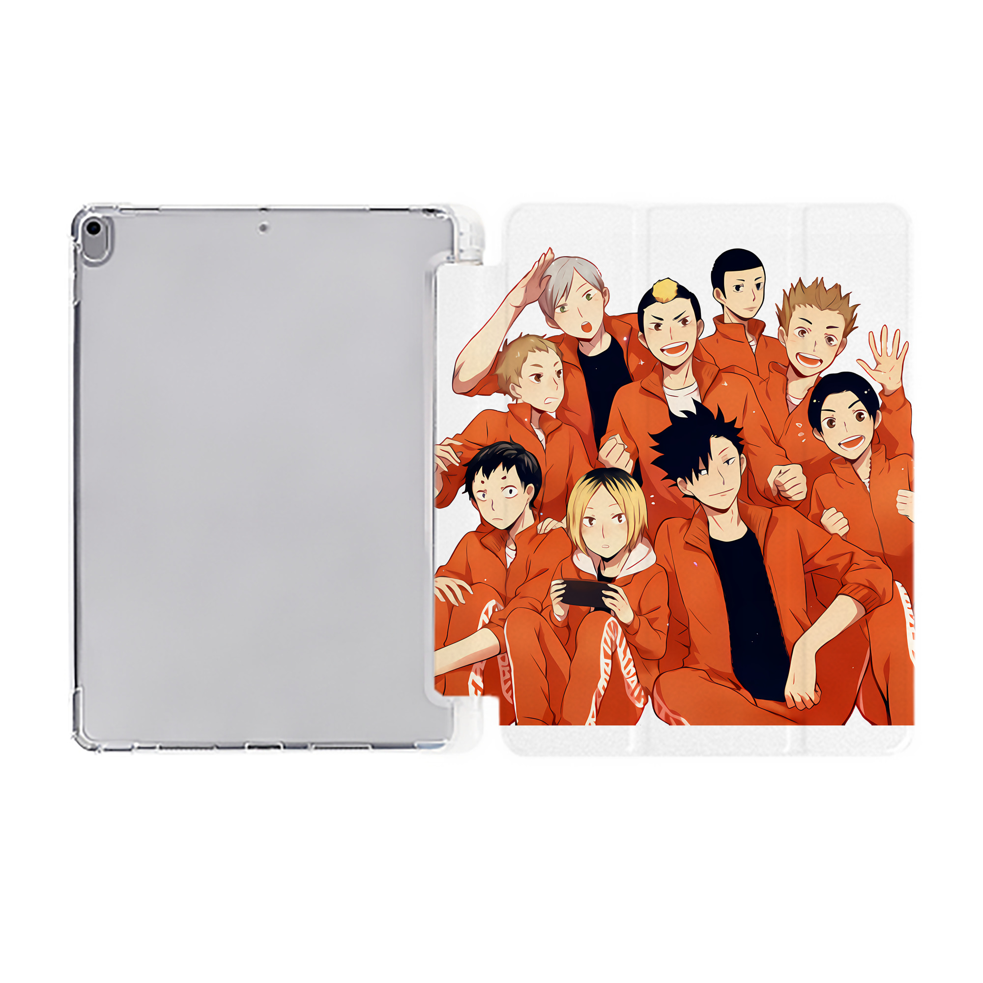 （画像用） ハイキュー!! Haikyu!! IPad ケース ペン収納付き 三つ折りスタンド PUレザー×シリコン 対応機種9.5/10.5/10.9インチ